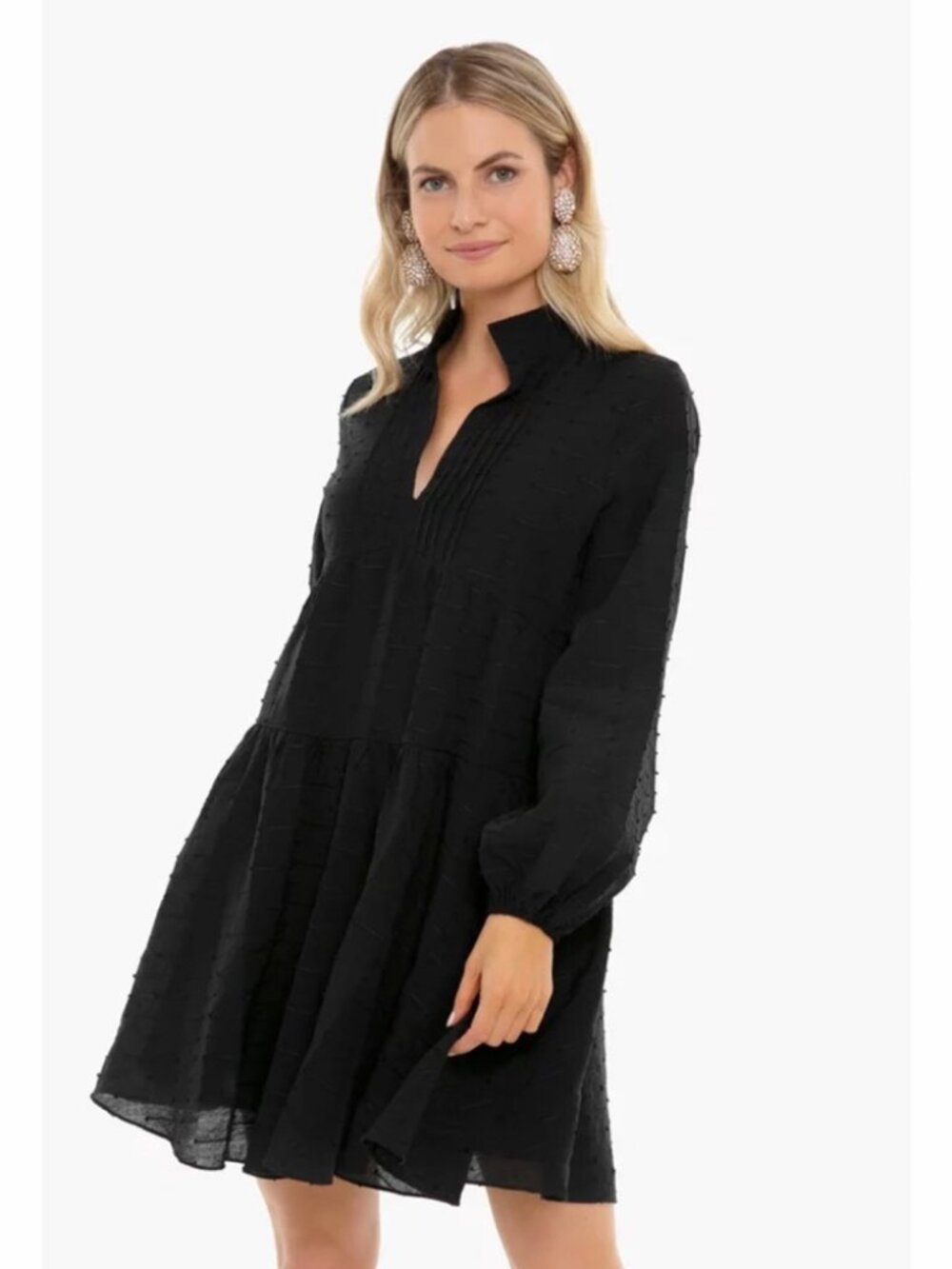 Pomander Place Tuckernuck black Reese textured dot swing dress